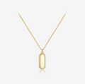 Pavé Halo Oval Tag Pendant Necklace