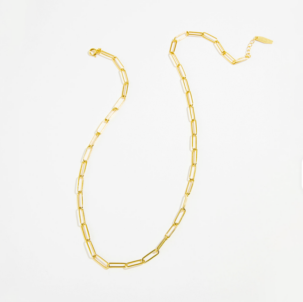 Minimalist Gold Paperclip Chain Necklace