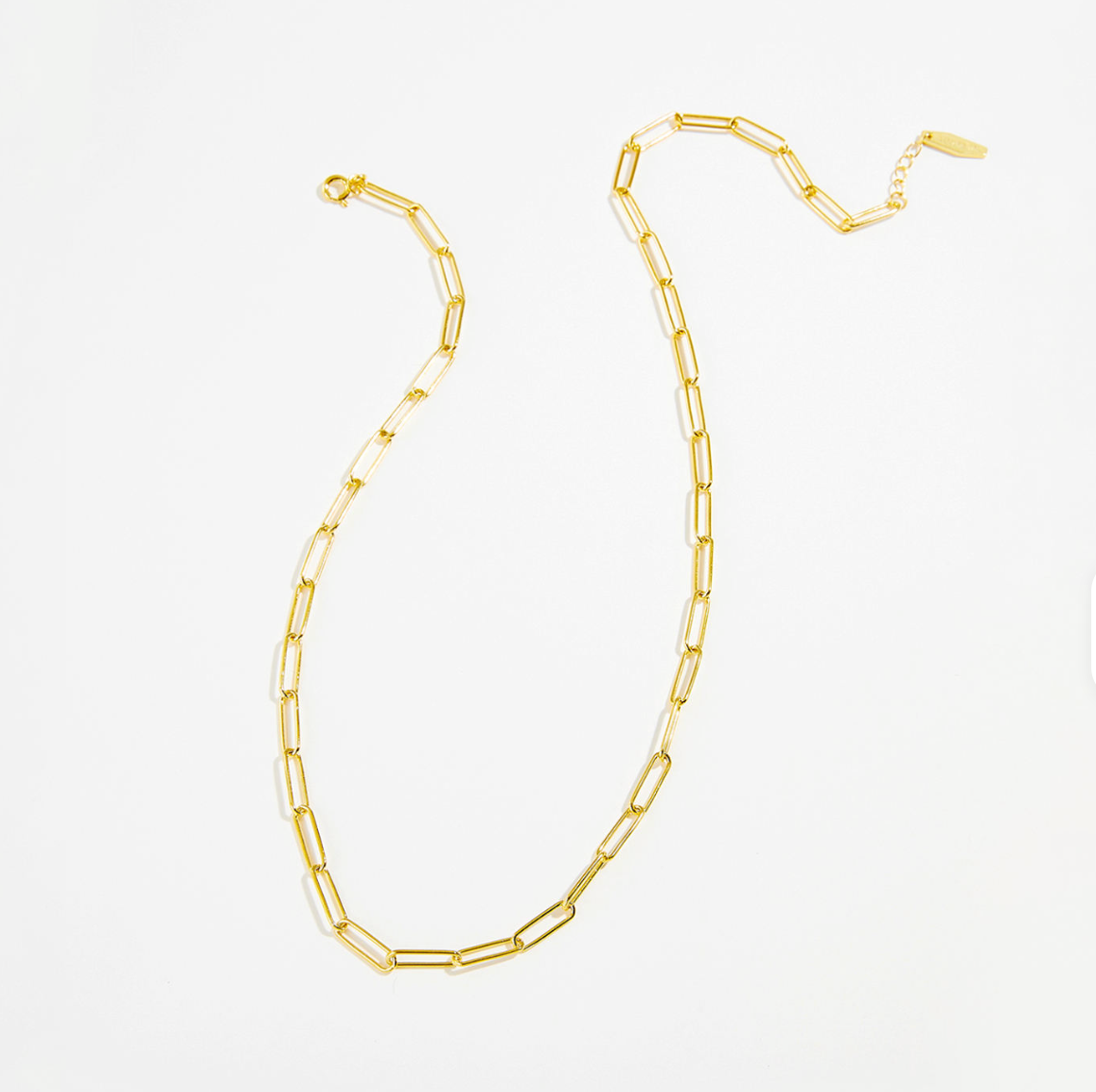 Minimalist Gold Paperclip Chain Necklace