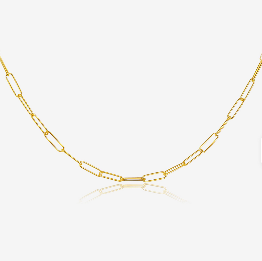 Minimalist Gold Paperclip Chain Necklace