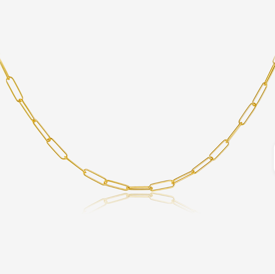 Minimalist Gold Paperclip Chain Necklace