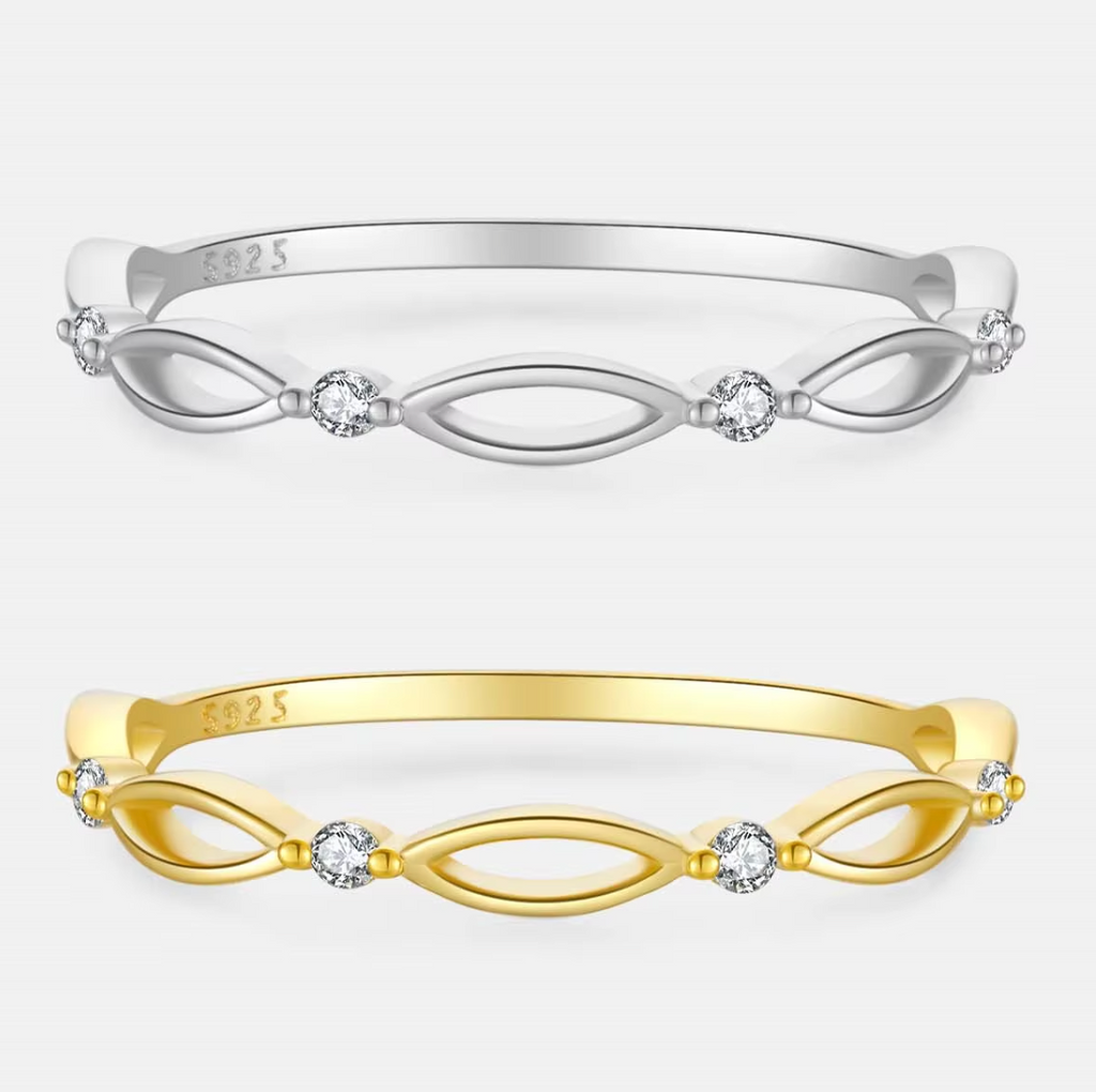 Marquise Eye Openwork Eternity Ring