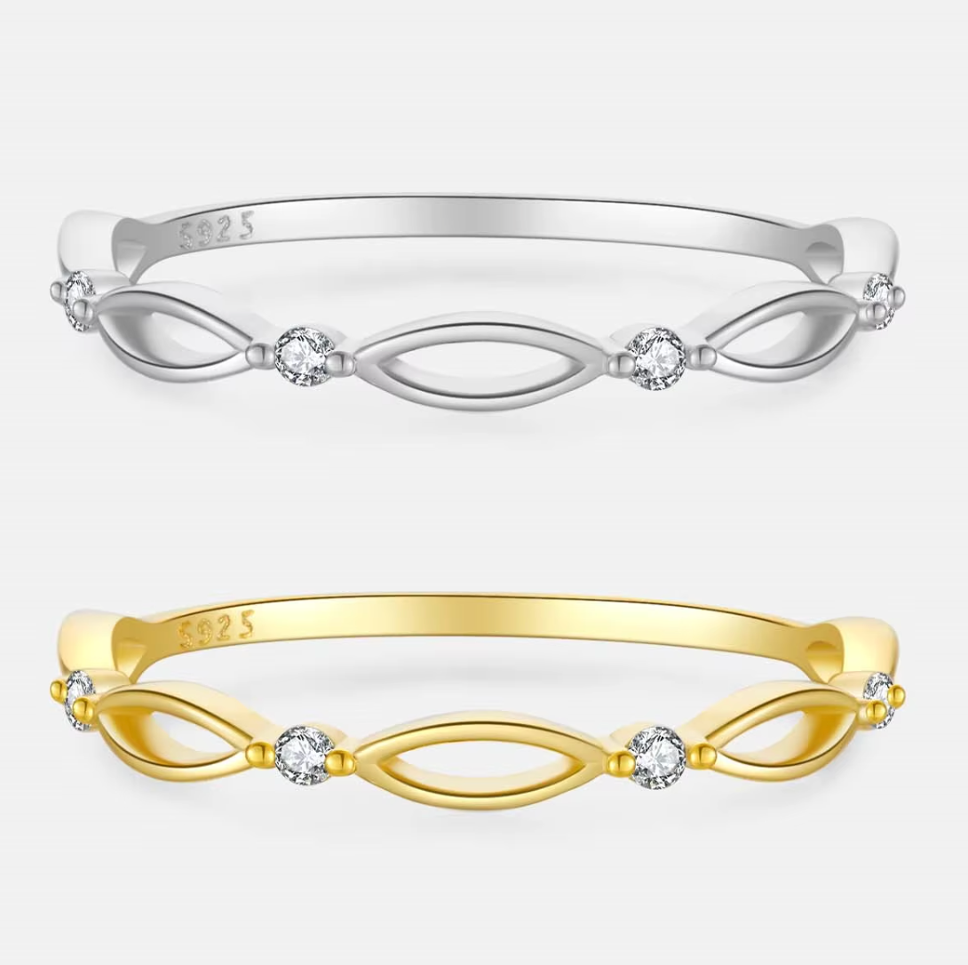 Marquise Eye Openwork Eternity Ring