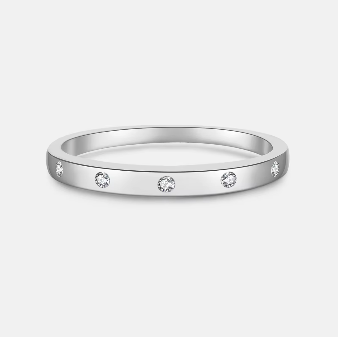 Flush-Set Crystal Eternity Ring