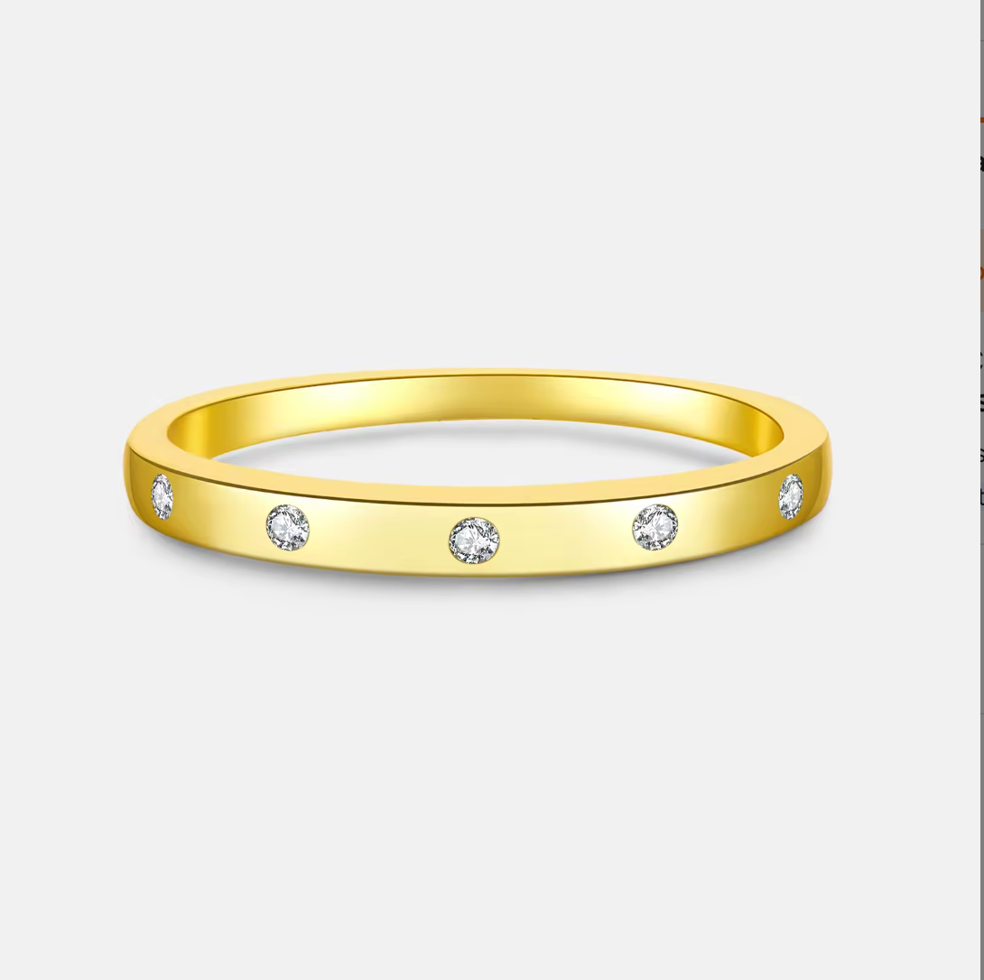 Flush-Set Crystal Eternity Ring