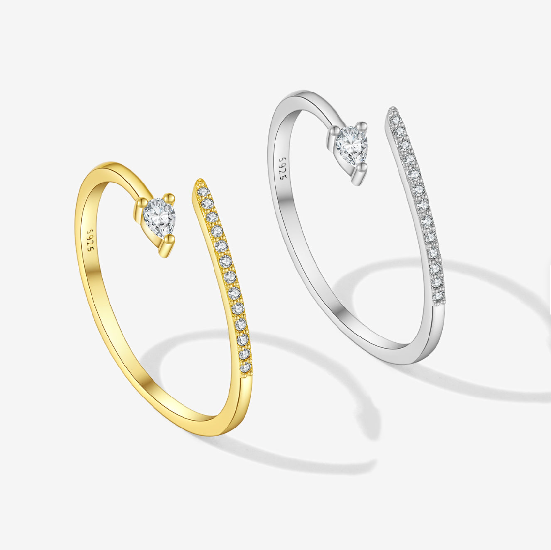 Bypass Pear Crystal & Pavé Ring
